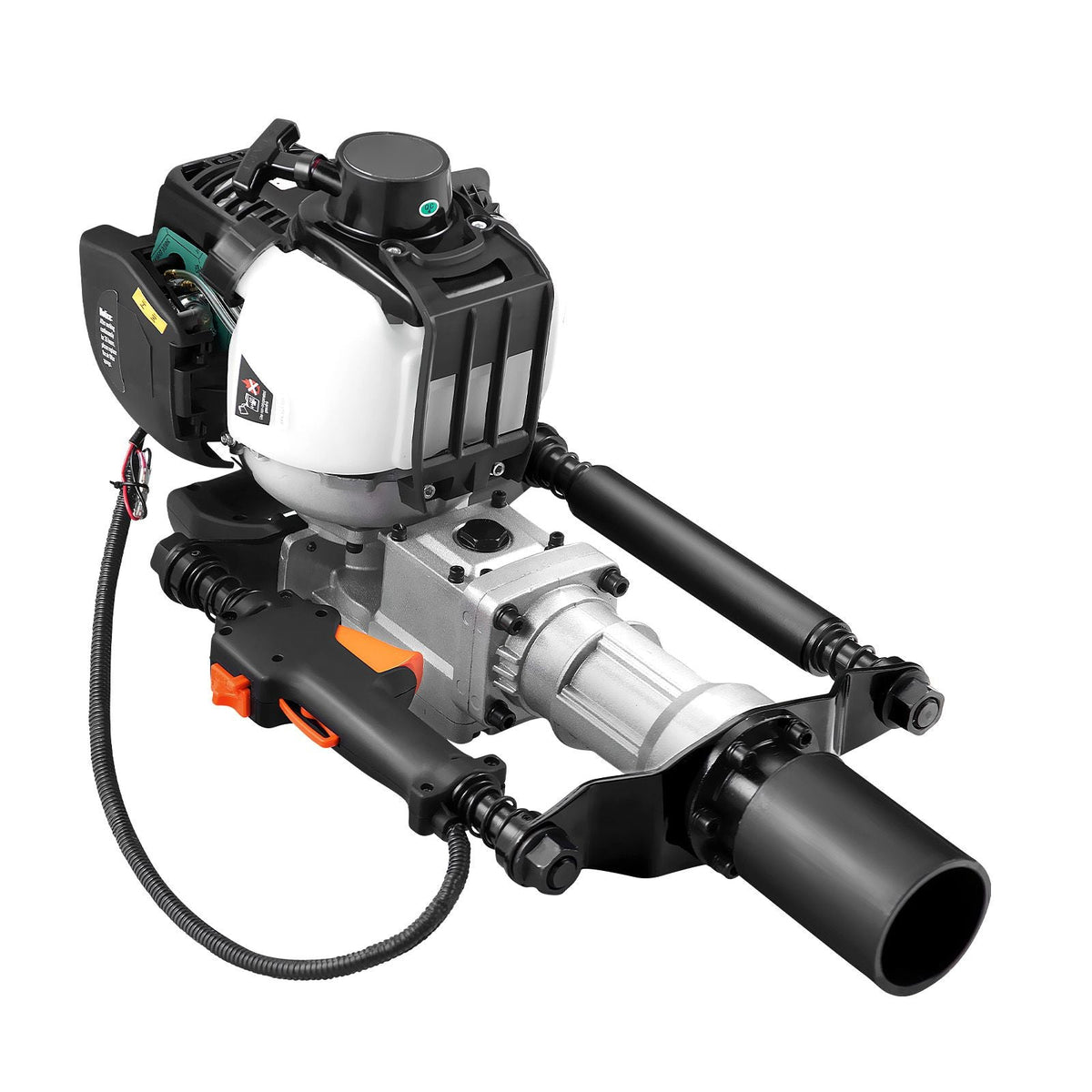 37.77cc Gas-Powered T Post Driver, 4-Stroke Engine Gasoline Fence Piling Pounder, with 2 Post Driving Head(55/70 mm) , 1000W Portable Piledriver For Farm, Ranch Fencing, Road Improvements