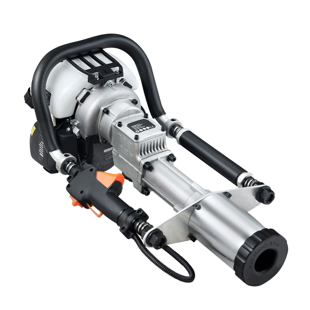 37.77cc Gas-Powered T Post Driver, 4-Stroke Engine Gasoline Fence Piling Pounder, with 3 Post Driving Head(45/55/88 mm) , 1000W Portable Piledriver For Farm, Ranch Fencing, Road Improvements