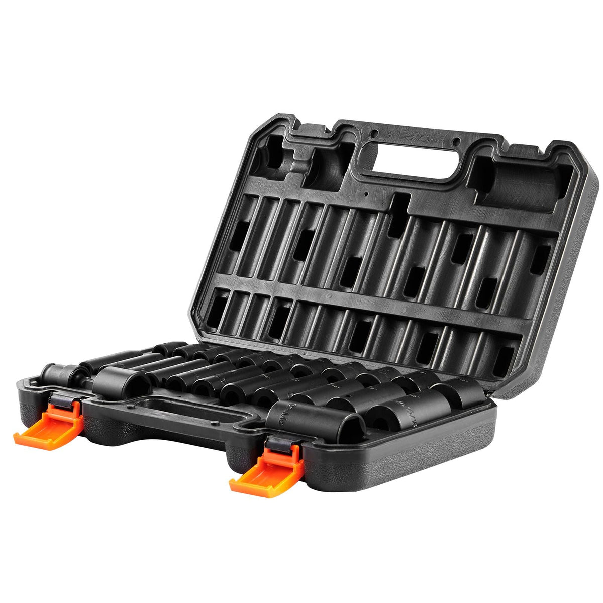 3/8" Drive Impact Socket Set, 25 Piece Deep & Shallow Socket Set SAE 5/16" - 1", 6 Point Cr-Mo Alloy Steel for Auto Repair, Easy-to-Read Size Markings, Rugged Construction, Includes Storage Case