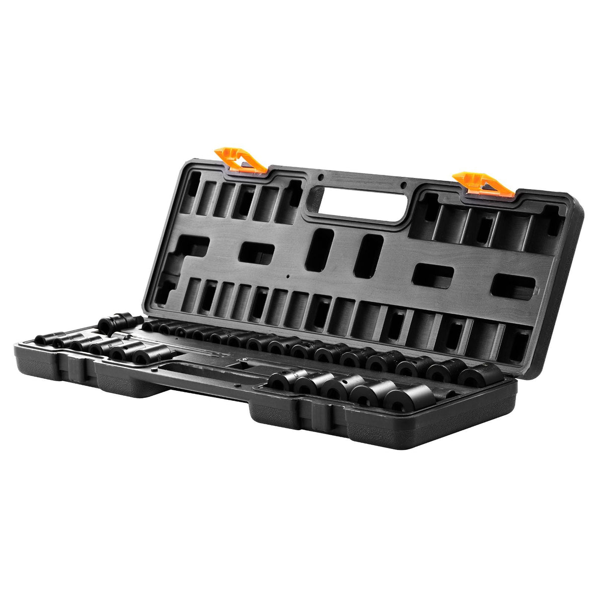3/8" Drive Impact Socket Set, 29 Piece Shallow Socket Set SAE 3/8"-1" and Metric 8-22mm, 6 Point CR-MO Alloy Steel for Auto Repair, Easy-to-Read Size Markings, Rugged Construction, Storage Case