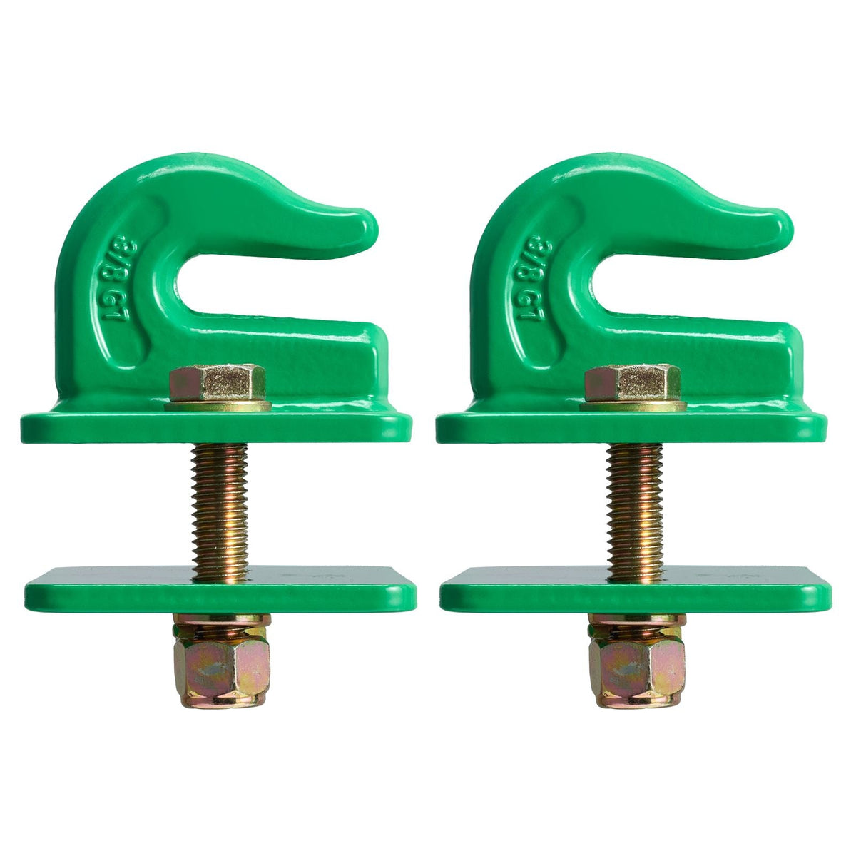 3/8" Tractor Bucket Hooks Grade 70 Forged Steel 2 Pack Bolt On Grab Hooks Heavy Duty Mount With Backer Plate, Maximum Break Strength 15,000 Lbs, Compatible For Tractor Bucket, Rv, Pickup, Truck