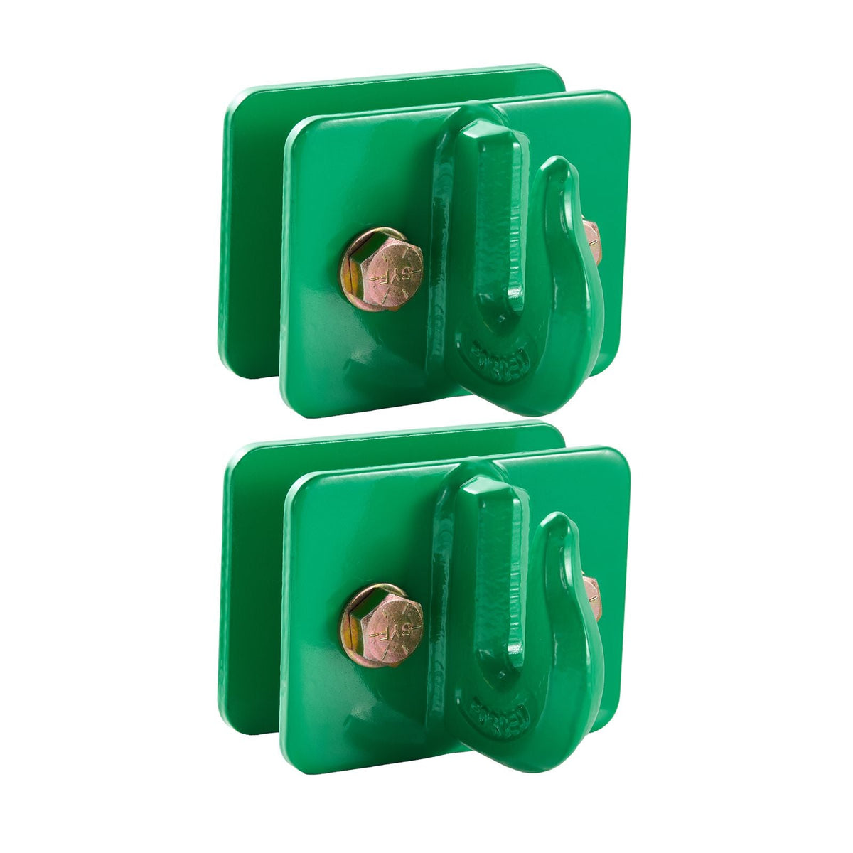 3/8" Tractor Bucket Hooks Grade 70 Forged Steel 2 Pack Bolt On Grab Hooks Heavy Duty Mount With Backer Plate, Maximum Break Strength 15,000 Lbs, Compatible For Tractor Bucket, Rv, Pickup, Truck