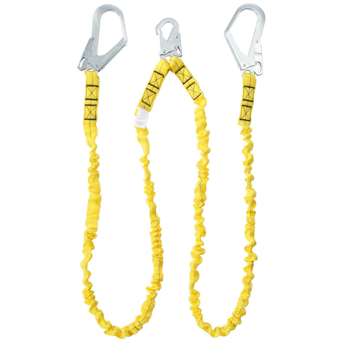 38mm Safety Lanyard, 6ft(1.83m) Fall Protection Lanyard with 2 Alloy Steel Snap Hooks, Retractable Safety Belt for Outdoor/Indoor Tree Climbing, 38KN Breaking Tension Lanyard, Yellow