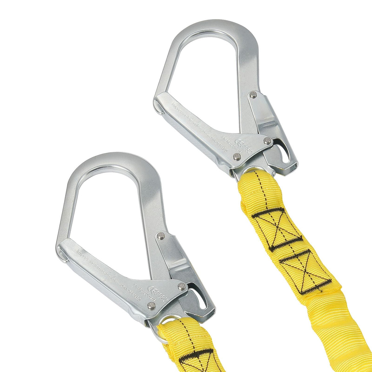 38mm Safety Lanyard, 6ft(1.83m) Fall Protection Lanyard with 2 Alloy Steel Snap Hooks, Retractable Safety Belt for Outdoor/Indoor Tree Climbing, 38KN Breaking Tension Lanyard, Yellow