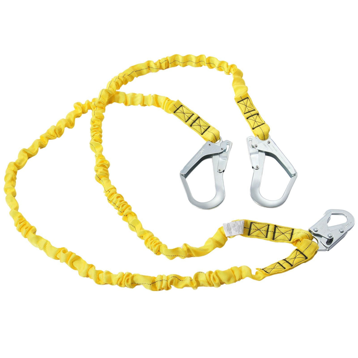 38mm Safety Lanyard, 6ft(1.83m) Fall Protection Lanyard with 2 Alloy Steel Snap Hooks, Retractable Safety Belt for Outdoor/Indoor Tree Climbing, 38KN Breaking Tension Lanyard, Yellow