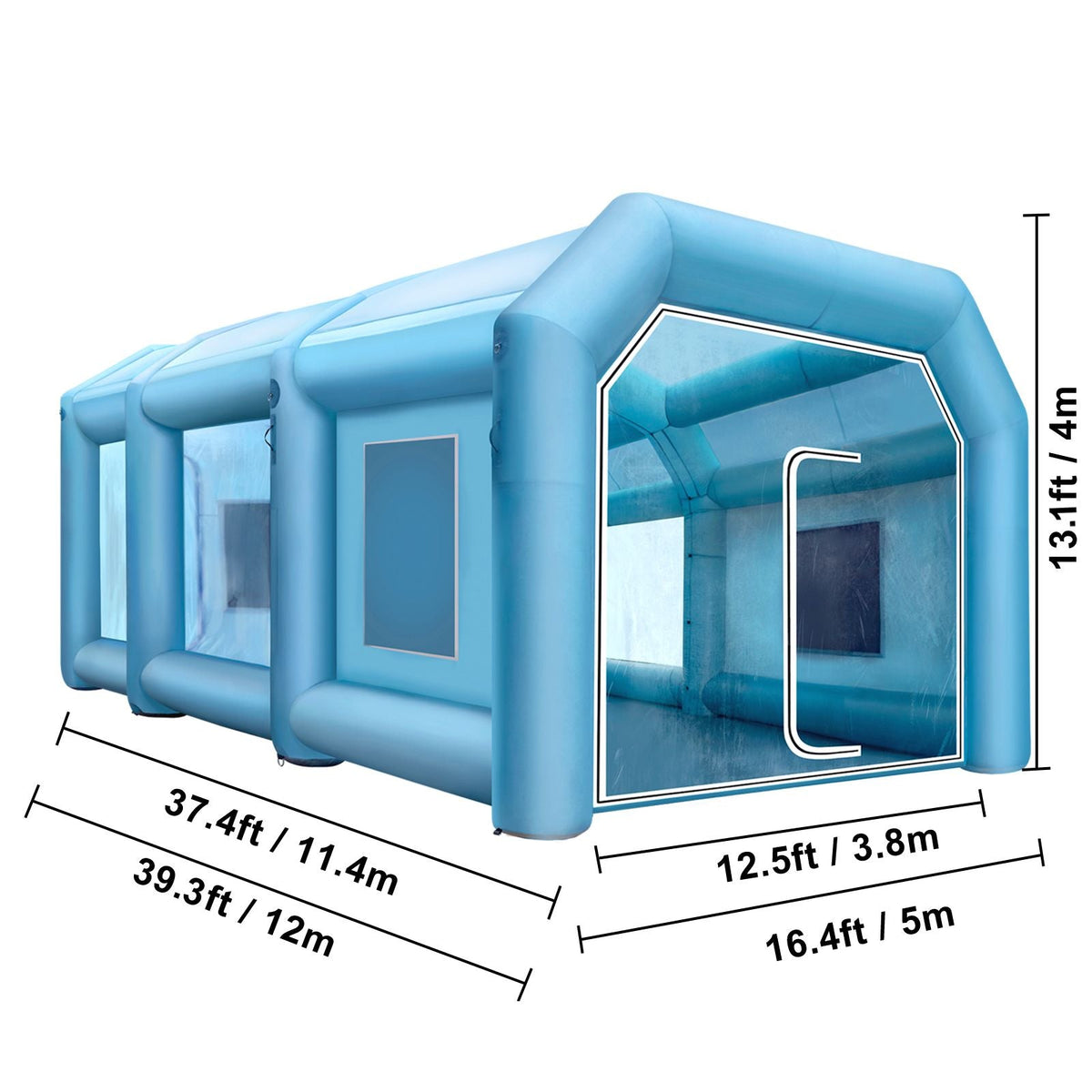 39.3x16.4x13.1Ft Inflatable Spray Booth Custom Tent Paint Booth Inflatable