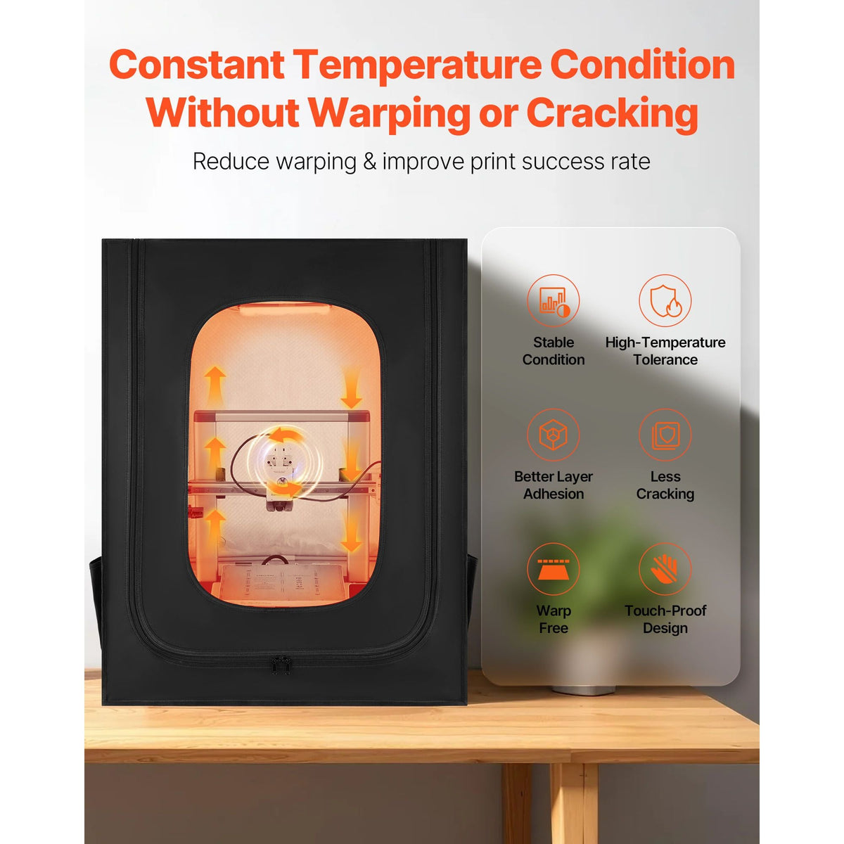 3D Printer Enclosure, Dustproof Waterproof Large Oxford Cloth 3D Printer Tent, Constant Temperature Protective Case with LED Lighting, Compatible with Creality/ELEGOO/Anycubic Popular Models