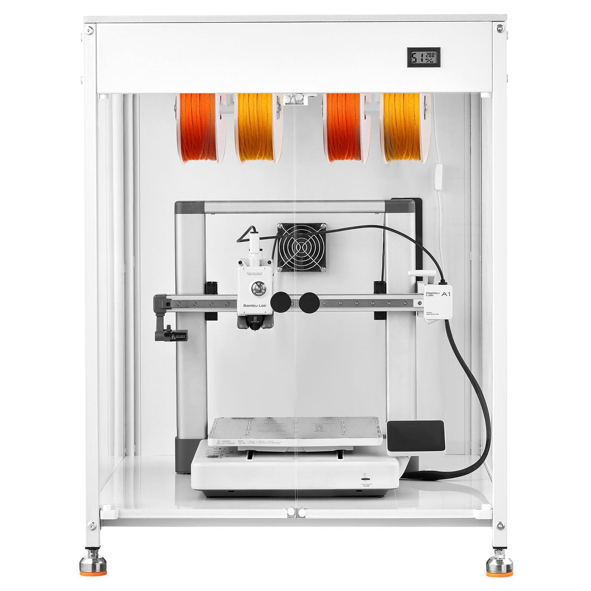3D Printer Enclosure with Ventilation, Dustproof Waterproof Transparent Acrylic 3D Printer Tent, Constant Temperature Protective Case with LED, Compatible with Bambu Lab, Ender, Neptune, Kobra