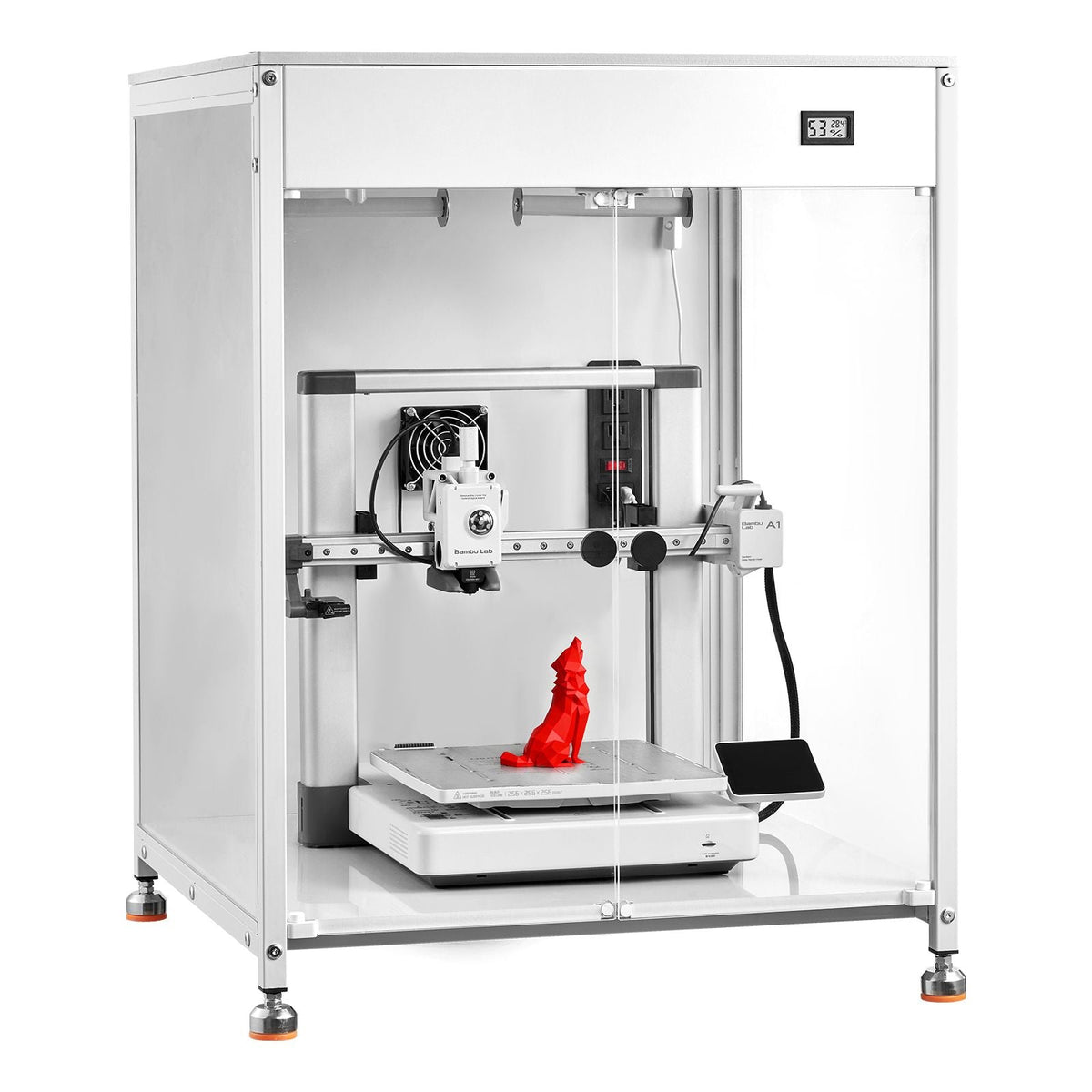 3D Printer Enclosure with Ventilation, Dustproof Waterproof Transparent Acrylic 3D Printer Tent, Constant Temperature Protective Case with LED, Compatible with Bambu Lab, Ender, Neptune, Kobra