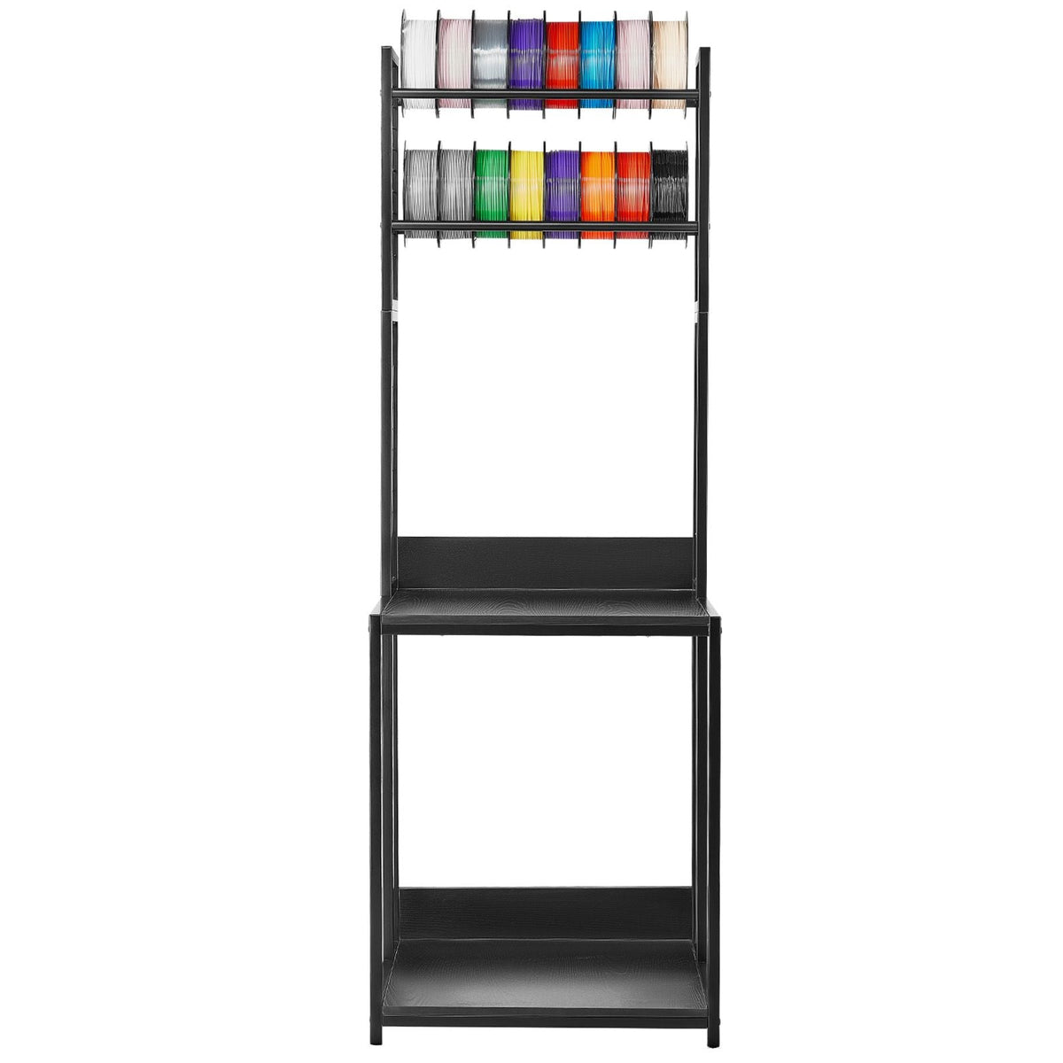 3D Printer Filament Storage Rack, 4-Tier 3D Printer Stand with Filament Storage, Spools Holder Racks Cart with Wheels, Filaments Organzied for 3D Printing Station, Office, Workshop (Shelf Only)