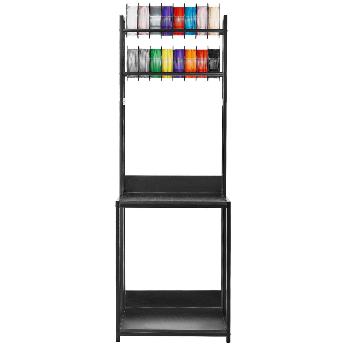 3D Printer Filament Storage Rack, 4-Tier 3D Printer Stand with Filament Storage, Spools Holder Racks Cart with Wheels, Filaments Organzied for 3D Printing Station, Office, Workshop (Shelf Only)