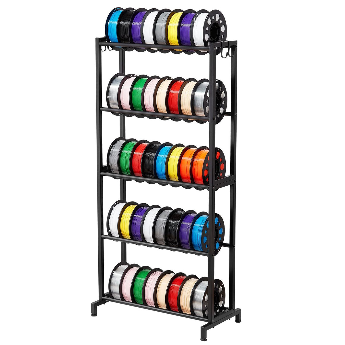 3D Printer Filament Storage Rack, 5 Tier Heavy Duty Storage Shelves for 3D Printing Filaments, Filament Spool Holders Racks for 3D Printing Studio, Home Studio, Office, Workshop (Shelf Only)