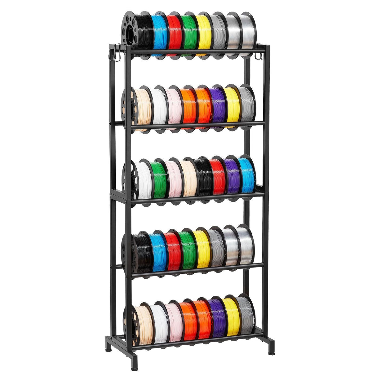 3D Printer Filament Storage Rack, 5 Tier Heavy Duty Storage Shelves for 3D Printing Filaments, Filament Spool Holders Racks for 3D Printing Studio, Home Studio, Office, Workshop (Shelf Only)