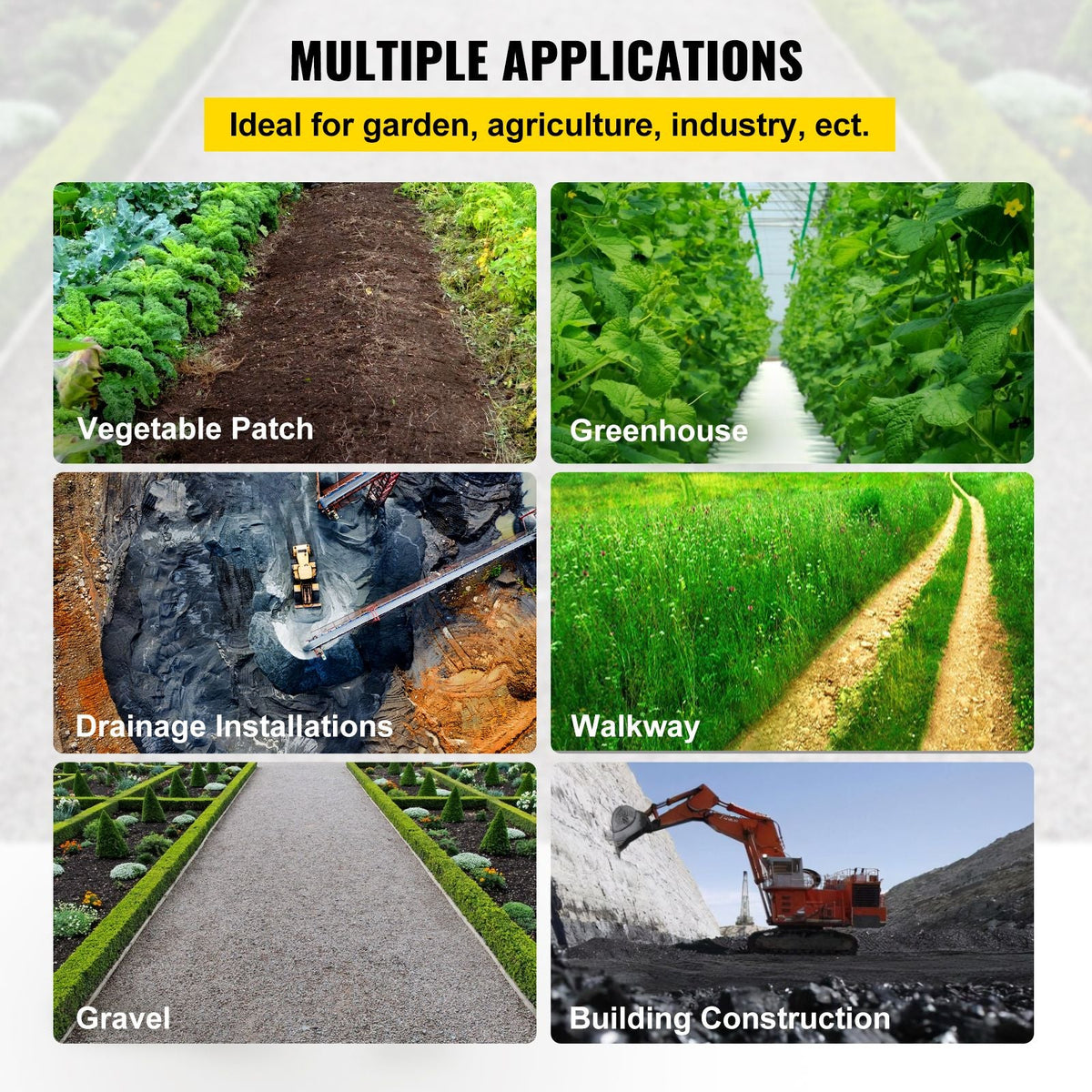 3FTx50FT Premium Weed Barrier Fabric Heavy Duty 5OZ, Woven Weed Control Fabric, High Permeability Good for Flower Bed, Geotextile Fabric for Underlayment, Polyethylene Ground Cover