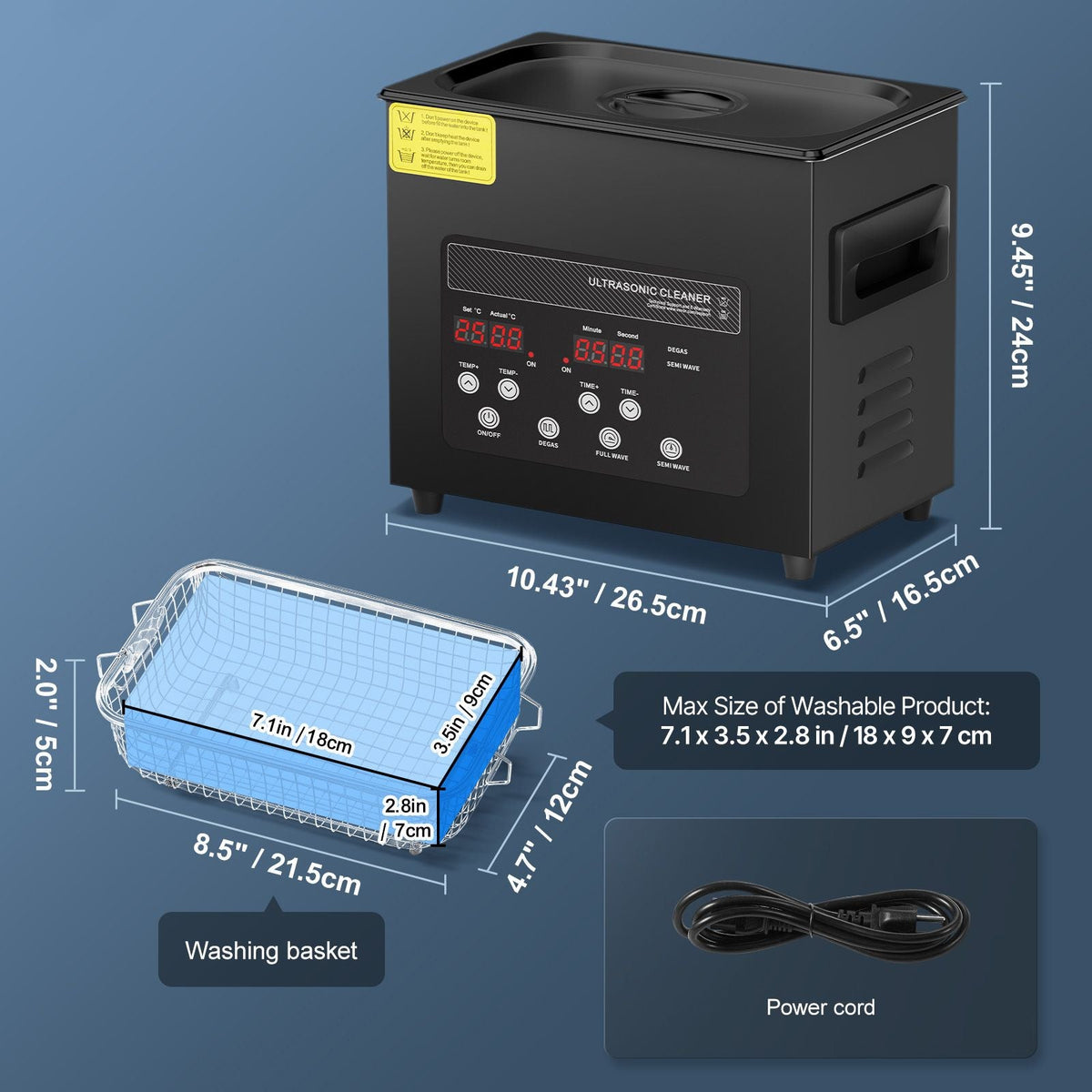3L Ultra Sonic Cleaner, 120W Digital Ultrasonic Cleaning Machine with Gentle Mode & Upgraded Degassing, 40kHz Ultrasound Cleaner Machine with Heater & Timer for Jewelry, Glasses, Tools Retainer
