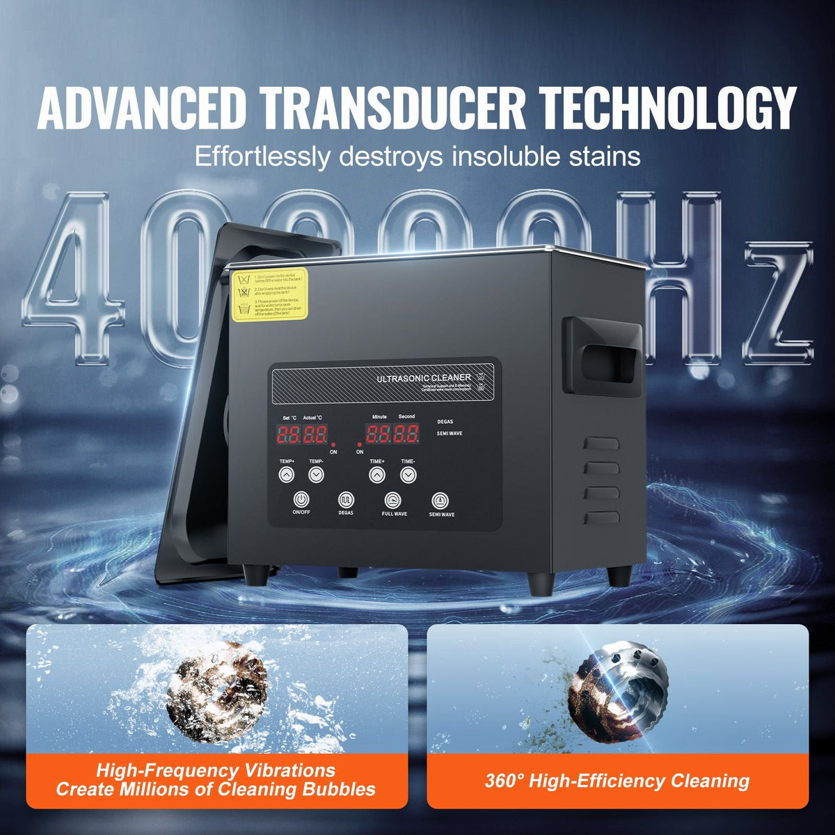 3L Ultra Sonic Cleaner, 120W Digital Ultrasonic Cleaning Machine with Gentle Mode & Upgraded Degassing, 40kHz Ultrasound Cleaner Machine with Heater & Timer for Jewelry, Glasses, Tools Retainer