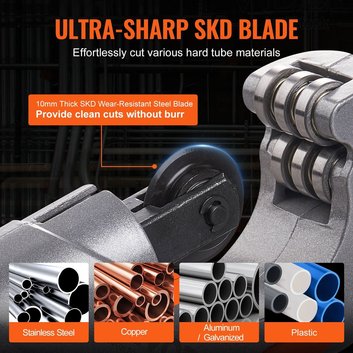 3PCS Tubing Cutter Set - Heavy Duty Pipe Cutter 3/16"-2"OD, Mini Tube Cutter 1/8"-7/8" & Deburring Tool, Professional Ultimate Pipe Cutter Set for Stainless Steel, Copper, Aluminum, Plastic Pipe