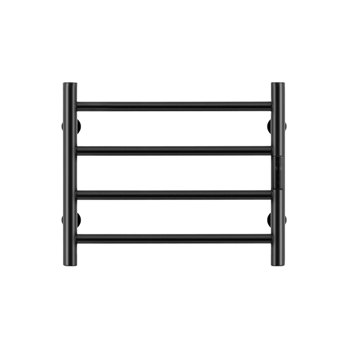 4 Bars Towel Warmer Rack, Wall Mounted Heated Towel Rack for Bathroom, IPX5 Waterpoof Towel Heater Rack with Timer & LED Display Screen, 5 Levels Adjustable Temperature Towel Heater, Black