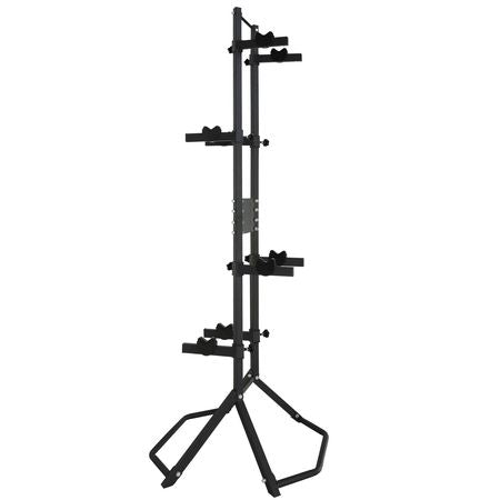 4 Bike Storage Rack, Free Standing Gravity Wall Vertical Bike Rack, Fully Adjustable Bike Rack Garage, Sturdy Steel & Easy Assemble, for Garage, Living Room, Shed, Holds Up to 260 lbs Black