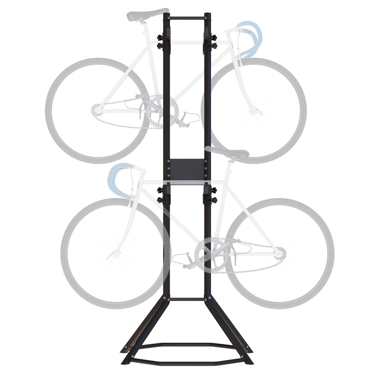 4 Bike Storage Rack, Free Standing Gravity Wall Vertical Bike Rack, Fully Adjustable Bike Rack Garage, Sturdy Steel & Easy Assemble, for Garage, Living Room, Shed, Holds Up to 260 lbs Black