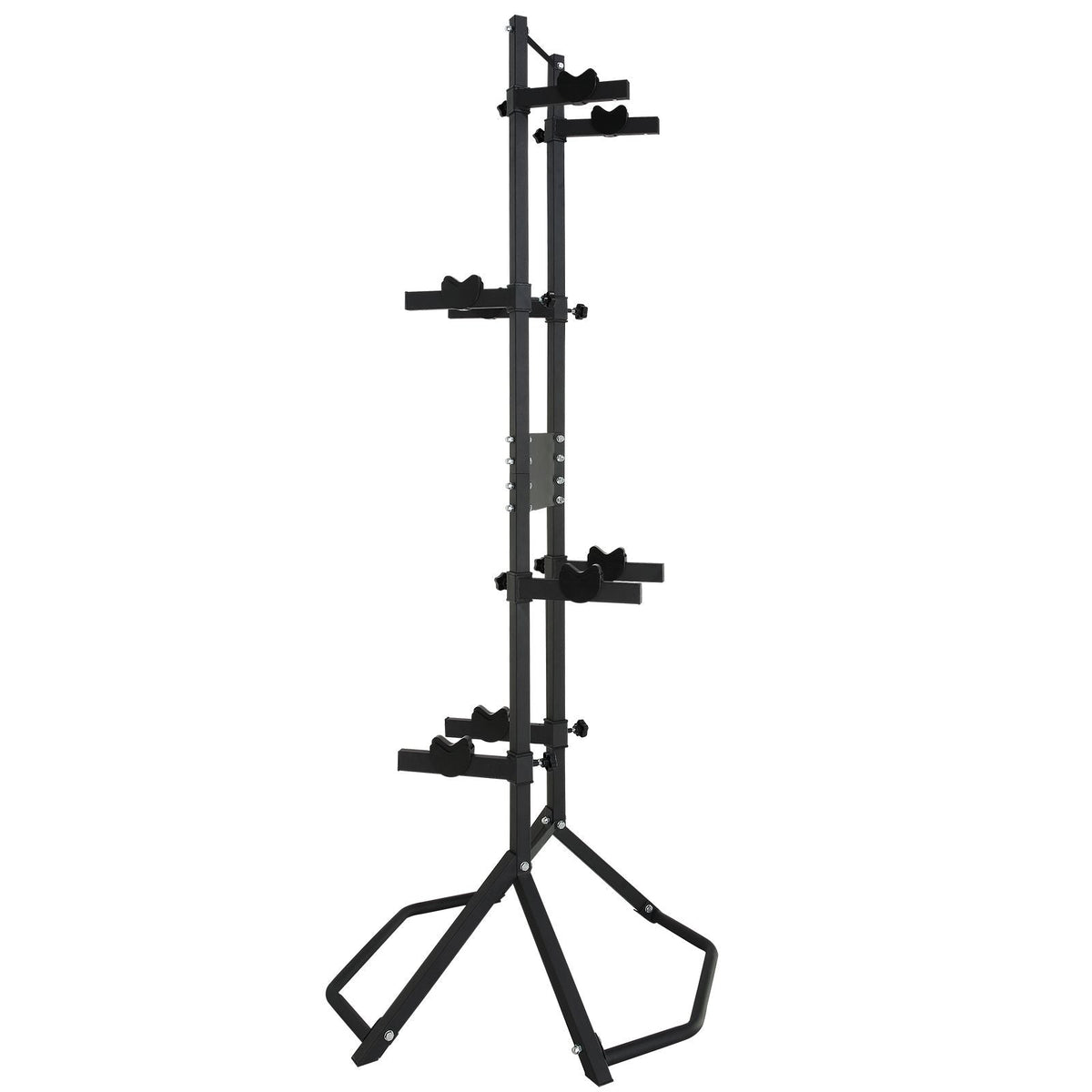 4 Bike Storage Rack, Free Standing Gravity Wall Vertical Bike Rack, Fully Adjustable Bike Rack Garage, Sturdy Steel & Easy Assemble, for Garage, Living Room, Shed, Holds Up to 260 lbs Black
