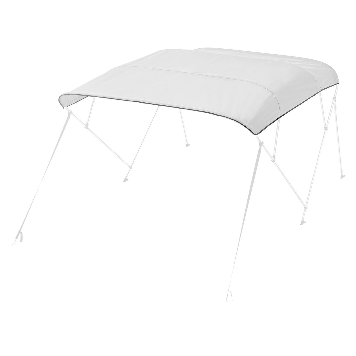4 Bow Boat Bimini Tops, 600D Polyester Canopy, Waterproof & Sun Protection Boat Awning Canopy with Storage Bag, Bimini Top Replacement, 96"Lx(97"-103")W, Light Grey (Support Frame Not Included)
