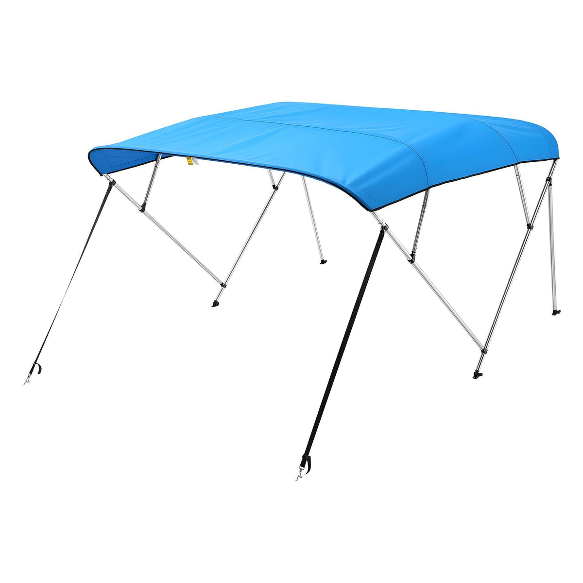 4 Bow Boat Bimini Tops, 600D Polyester Canopy with Aluminum Alloy Frame, Waterproof & Sun Shade Boat Awning Canopy with Storage Bag, 2 Support Poles, 4 Straps, 8'Lx(91"-96")Wx54"H, Pacific Blue