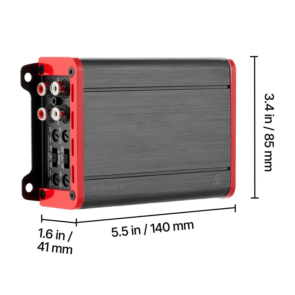 4 Channel Car Audio Amplifier 2 Ohm Stable Bridgeable Class D Full Range Amp Max Power 4 x 120W @ 4 Ohm / 4 x 200W @ 2 Ohm for Car SUV Truck Off-Road