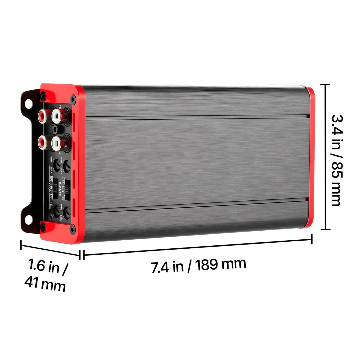 4 Channel Car Audio Amplifier 2 Ohm Stable Bridgeable Class D Full Range Amp Max Power 4 x 272W @ 4 Ohm / 4 x 400W @ 2 Ohm for Car SUV Truck Off-Road