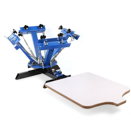 4 Color 1 Station Silk Screen Printing Press Printer With Adjustable Stand Flash Dryer