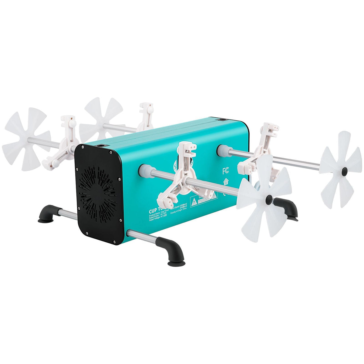 4 Cup Turner, 2 Speeds Multiple Tumbler Spinner Rotator Machine Kit with 4 Removable and Adjustable Arms, Mute Motor, Aluminum Alloy Frame, 4 Independent Switches for DIY Glitter Crafts(Green)