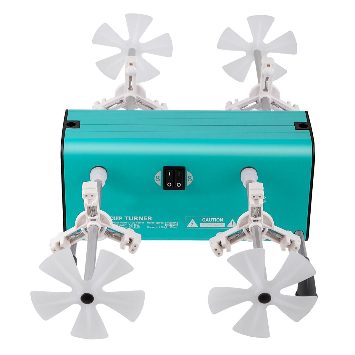 4 Cup Turner, 2 Speeds Multiple Tumbler Spinner Rotator Machine Kit with 4 Removable and Adjustable Arms, Mute Motor, Aluminum Alloy Frame, 4 Independent Switches for DIY Glitter Crafts(Green)