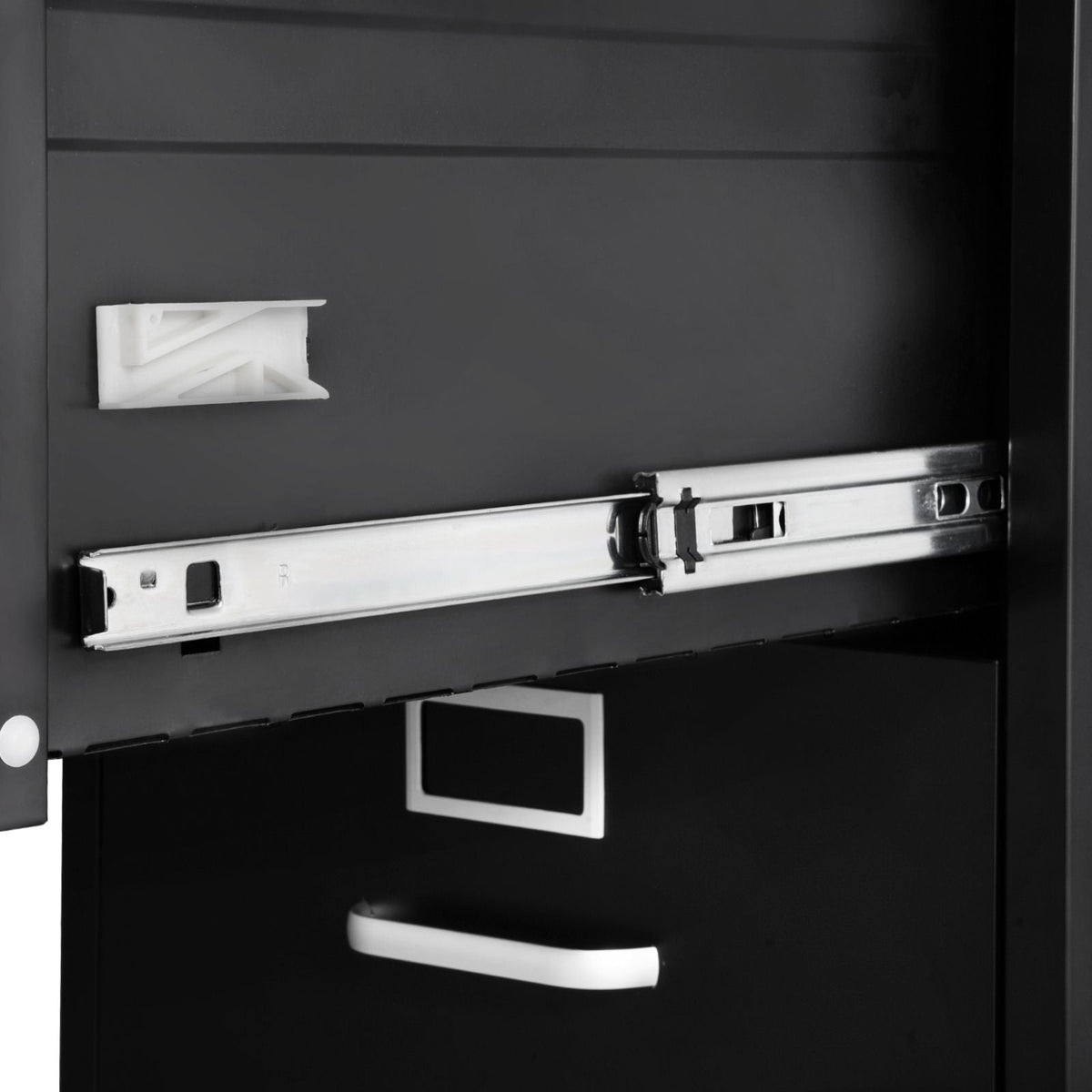 4 Drawer File Cabinet with Lock, Metal Vertical Filing Storage Cabinets for Home Office, Heavy-Duty Cabinet with Detachable Hanging Rod, for A4/Letter/Legal Size File, Easy Assembly (Black)
