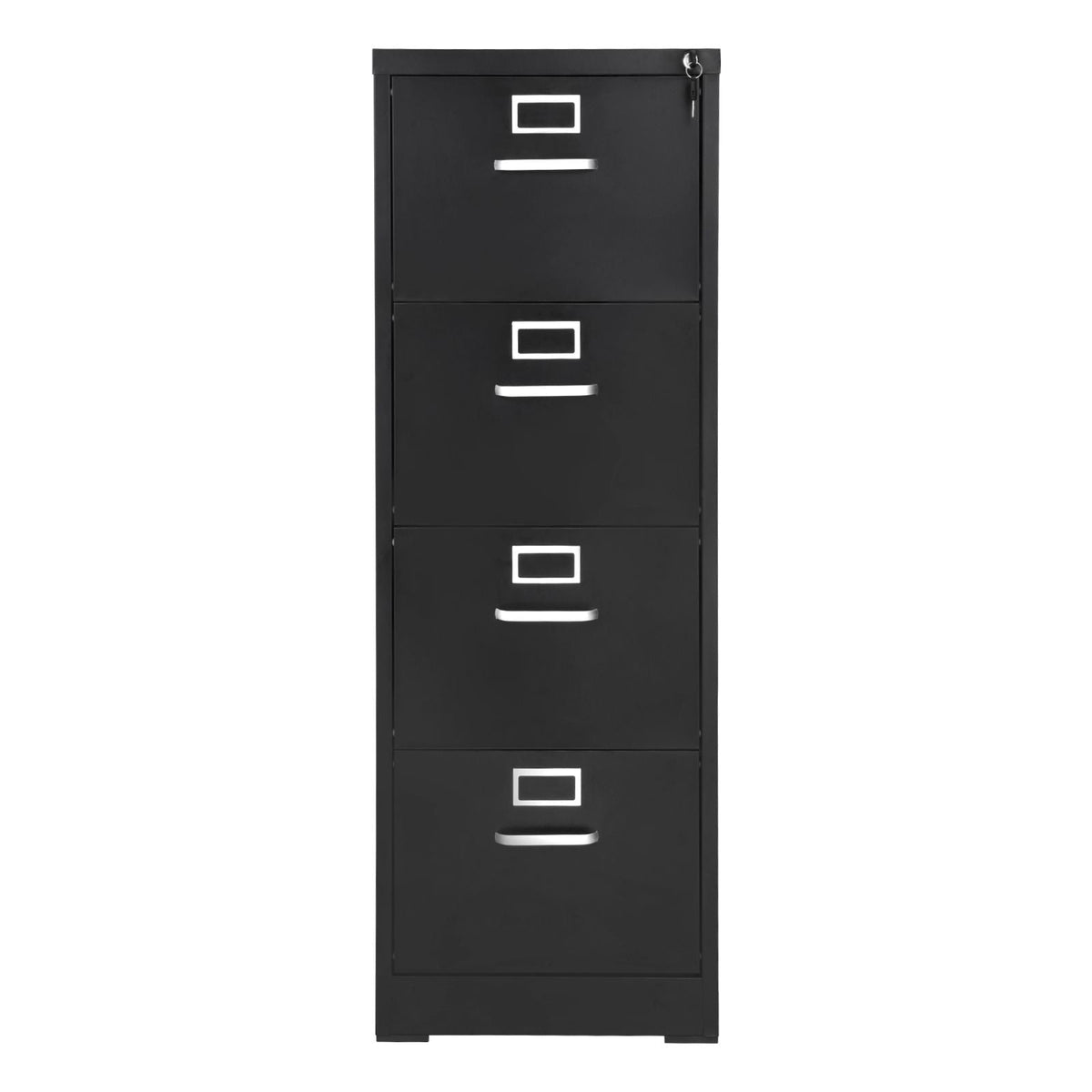 4 Drawer File Cabinet with Lock, Metal Vertical Filing Storage Cabinets for Home Office, Heavy-Duty Cabinet with Detachable Hanging Rod, for A4/Letter/Legal Size File, Easy Assembly (Black)