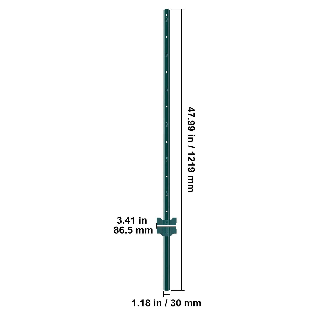 4 Feet Fence Post 10 Pack T-Post Heavy Duty Metal Fence Posts Green