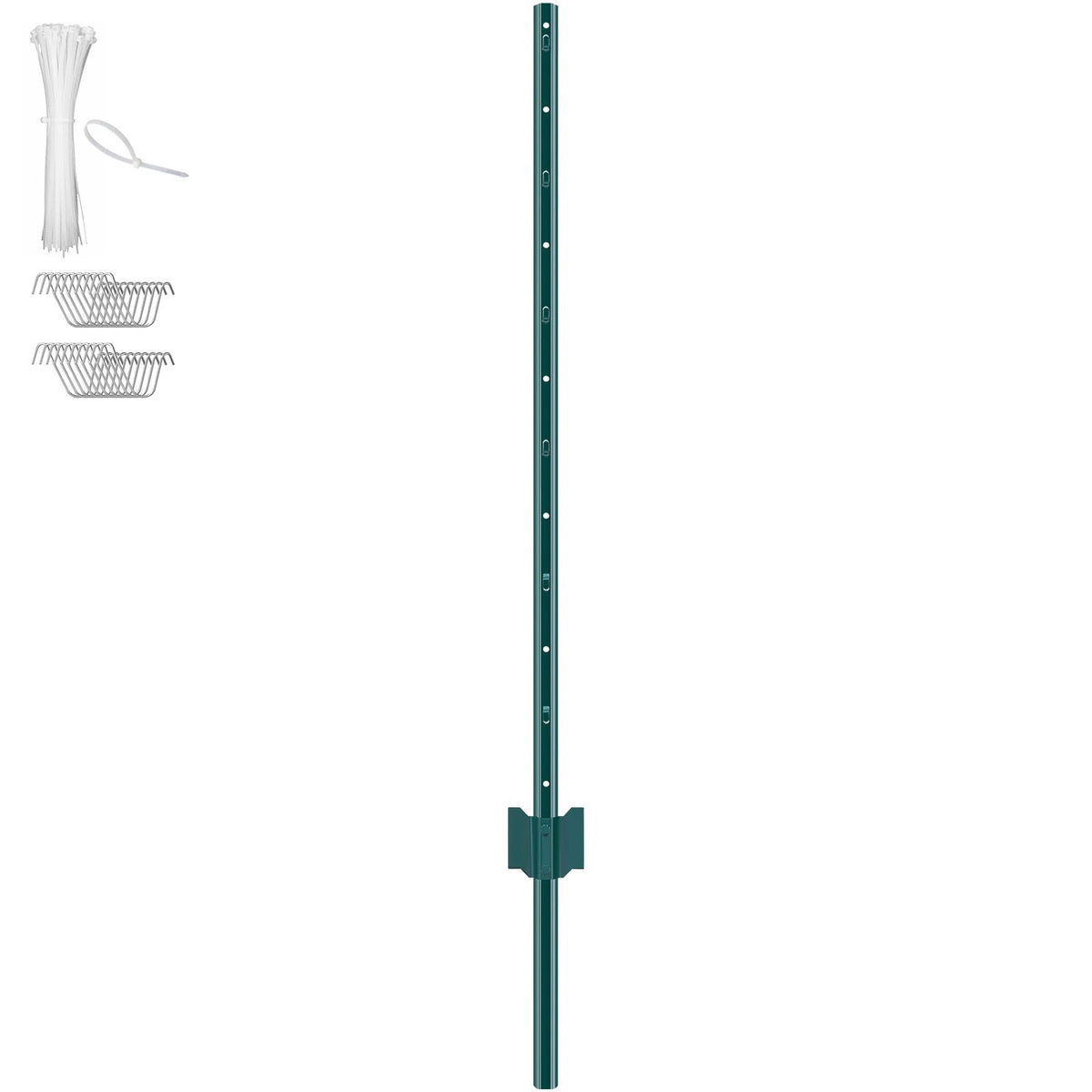 4 Feet Fence Post 10 Pack T-Post Heavy Duty Metal Fence Posts Green