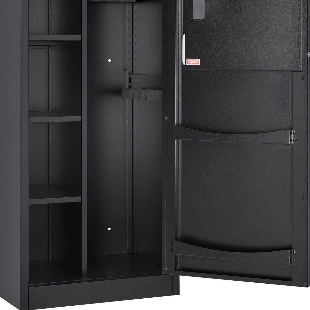 4 Gun Safe, Long Gun Cabinet for Rifles and Pistols, Quick Access Rifle Safe with 3 Ammo Slots and 2 Adjustable Racks, Large Digital Cabinet with Key and Password Lock