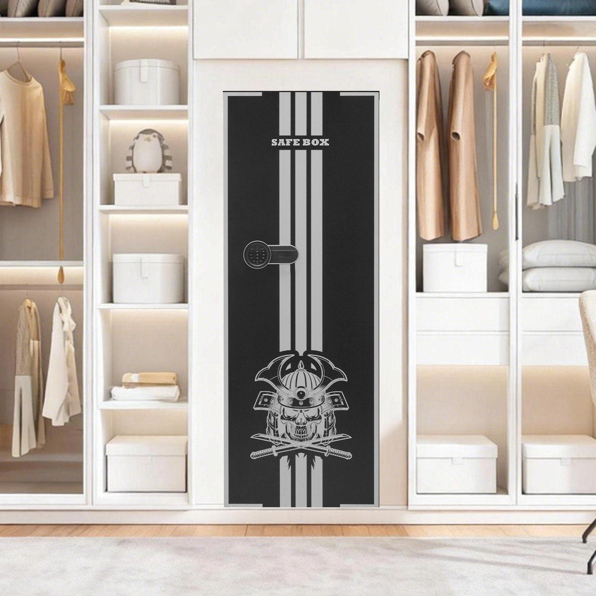 4 Gun Safe, Long Gun Cabinet for Rifles and Pistols, Quick Access Rifle Safe with 3 Ammo Slots and 2 Adjustable Racks, Large Digital Cabinet with Key and Password Lock