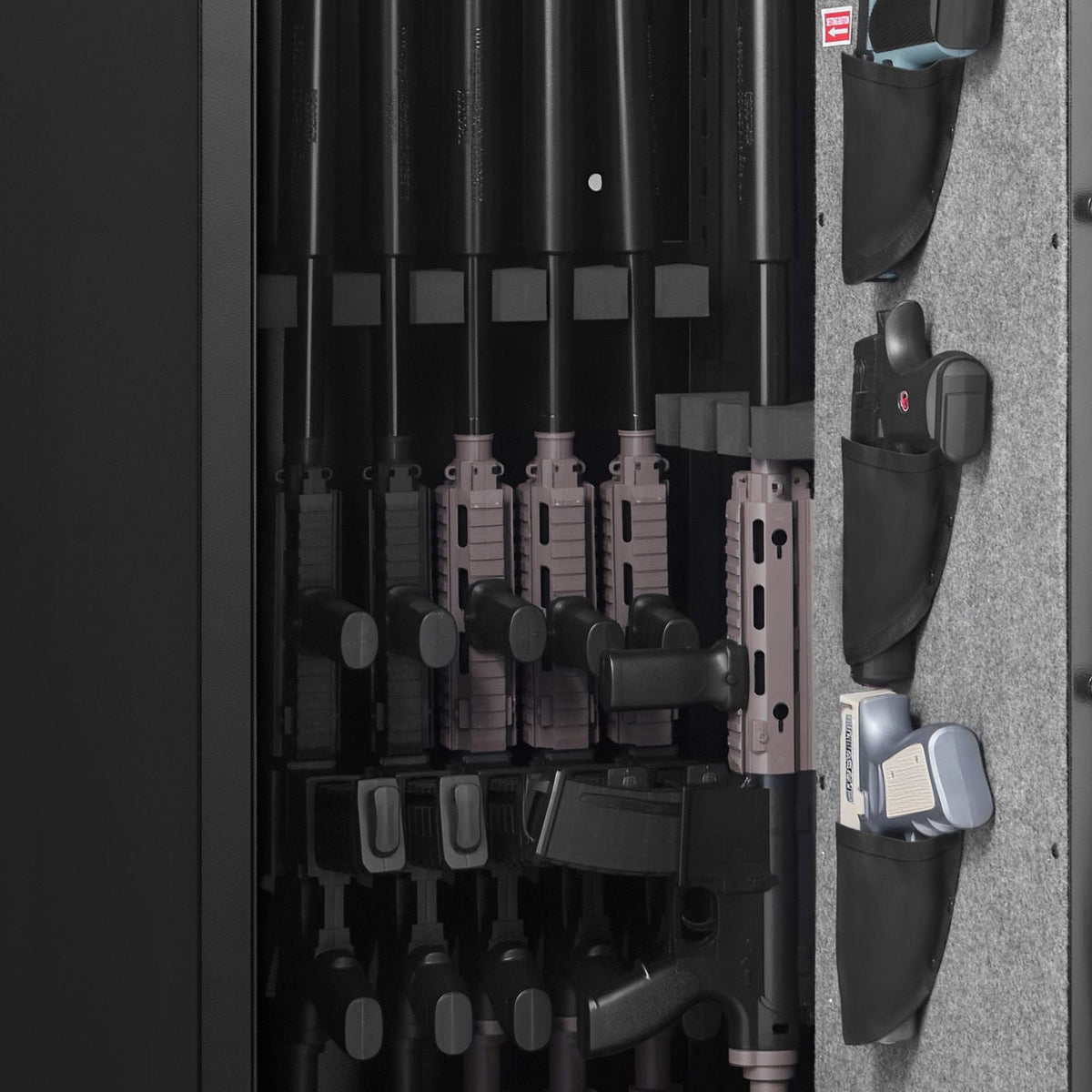 4 Gun Safe, Long Gun Cabinet for Rifles and Pistols, Quick Access Rifle Safe with 3 Ammo Slots and 2 Adjustable Racks, Large Digital Cabinet with Key and Password Lock