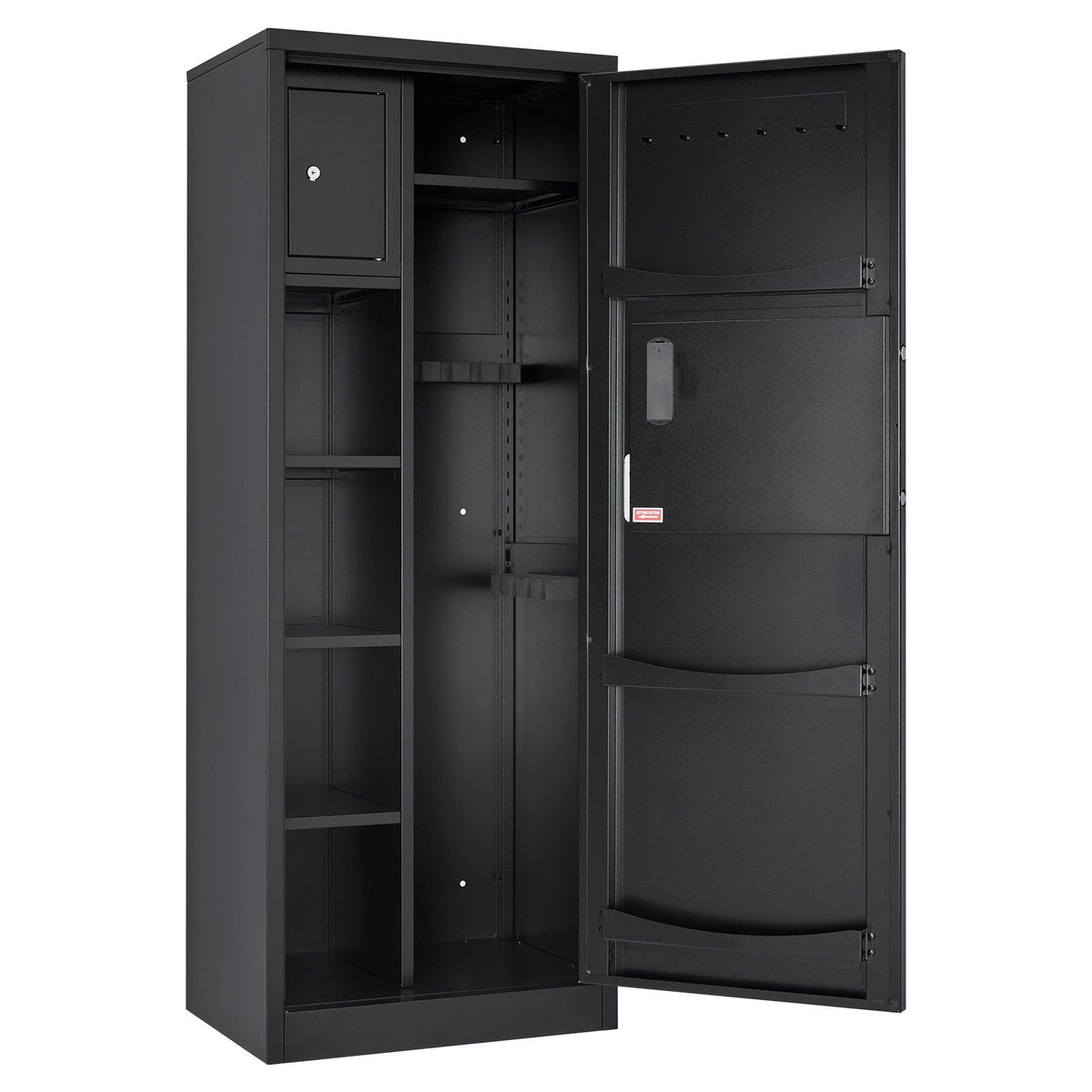 4 Gun Safe, Long Gun Cabinet for Rifles and Pistols, Quick Access Rifle Safe with 3 Ammo Slots and 2 Adjustable Racks, Large Digital Cabinet with Key and Password Lock