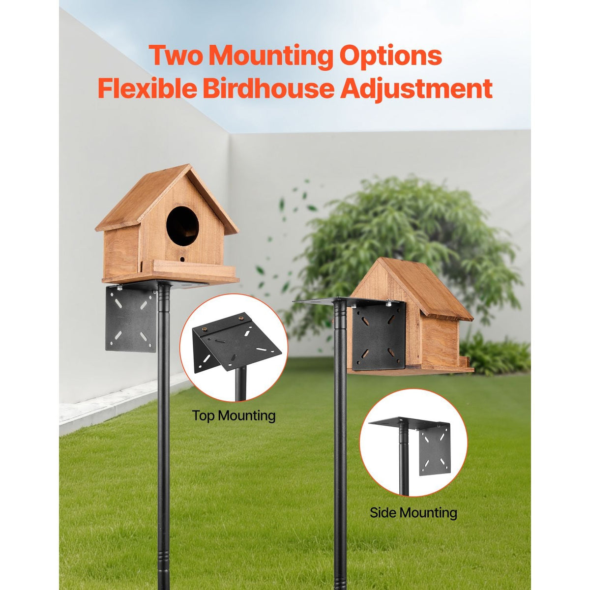 4-Hook Wild Bird Feeder Stand Pole, 92 Inch Bird Feeding Station Kit, 31/32 inch Diameter Bird House Hanging Hooks with Squirrel Guard Baffle, Heavy Duty Multi-Feeder Stand Easy to Install