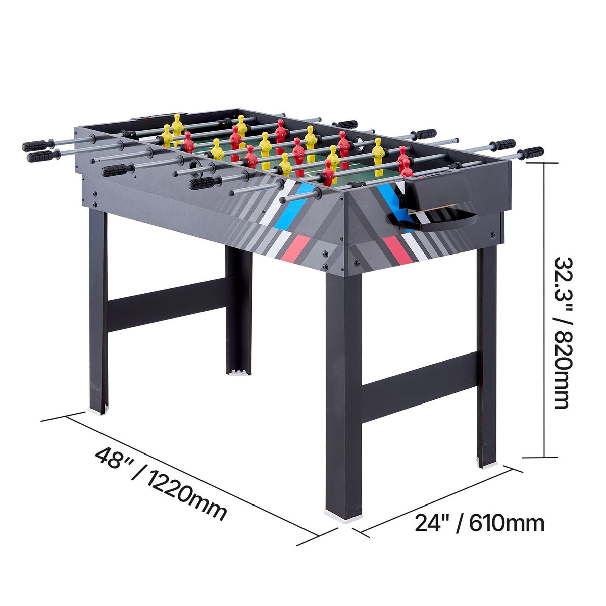 4-in-1 Combo Game Table Set, 48" Air Hockey Table, Multi Combination Table with Air Hockey, Pool Billiard, Foosball, Ping Pong, Pushers & Pucks, Sports Arcade Table for Family Game Room Office