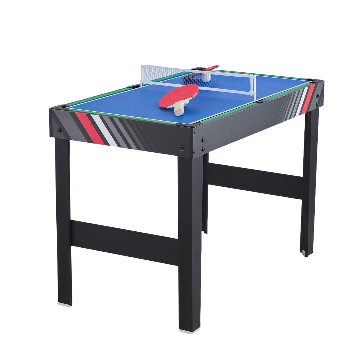 4-in-1 Combo Game Table Set, 48" Air Hockey Table, Multi Combination Table with Air Hockey, Pool Billiard, Foosball, Ping Pong, Pushers & Pucks, Sports Arcade Table for Family Game Room Office