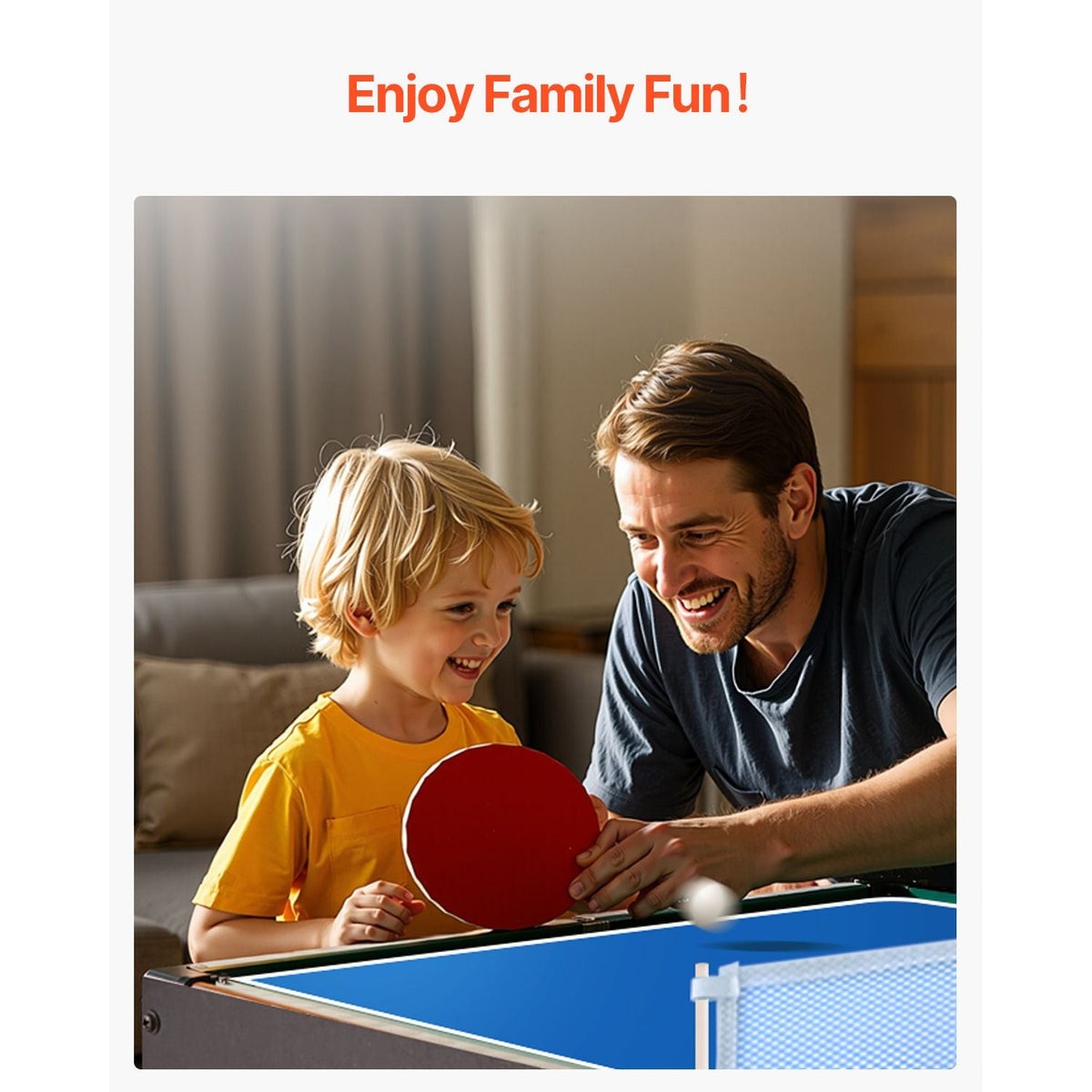 4-in-1 Combo Game Table Set, 48" Air Hockey Table, Multi Combination Table with Air Hockey, Pool Billiard, Foosball, Ping Pong, Pushers & Pucks, Sports Arcade Table for Family Game Room Office