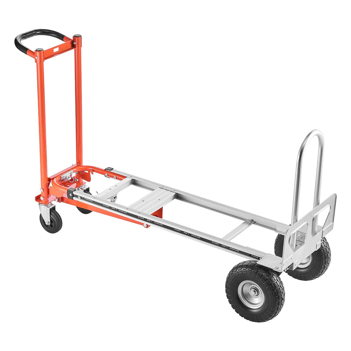 4 in 1 Hand Truck, 1000 lbs Load Capacity for 4-Wheel Mode, Convertible Hand Truck Dolly with Non-Slip Handle & Wheels, Aluminum Alloy Portable Trolley Dolly for Moving Home, Office, Warehouse