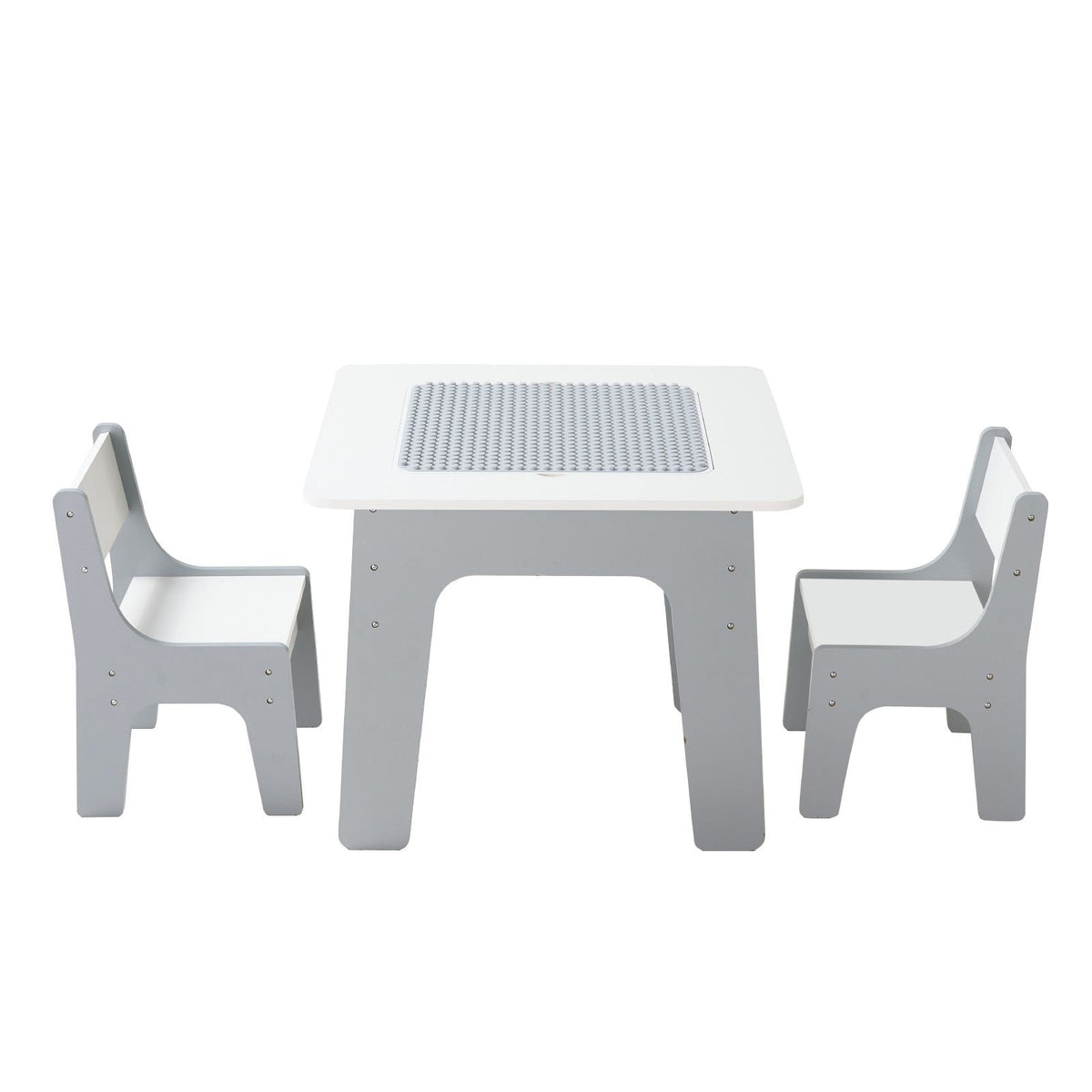 4 in 1 Kid Activity Table and 2 Chairs Set, Graffiti & Building Blocks Double-Sided Tabletop, Toddler Play Table with Storage for Kids 3+ Years, Large Storage Space, Gift for Boys & Girls, White