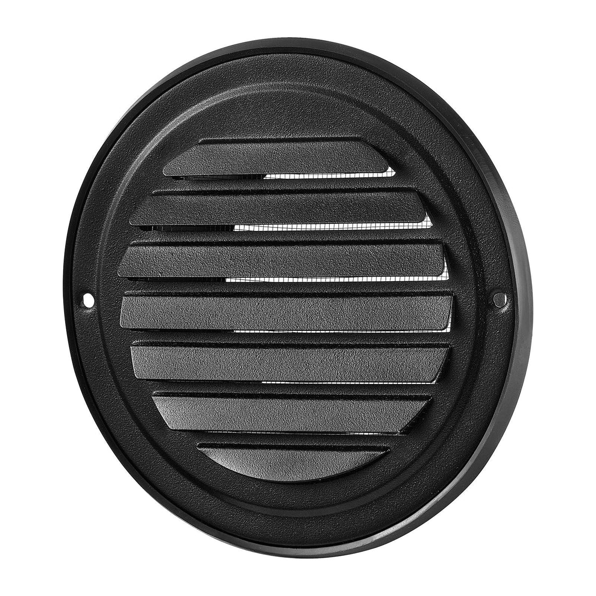 4 inch Wall Vent Cover, Louvered Round AC Vent Gable Cover, Premium Stainless Steel & with Built-in a Protection Screen, for House,Bathroom,Garage,Kitchen,Basement (2 Pack, Black)