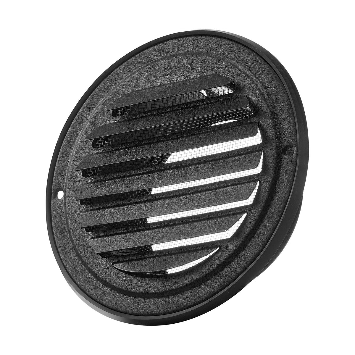 4 inch Wall Vent Cover, Louvered Round AC Vent Gable Cover, Premium Stainless Steel & with Built-in a Protection Screen, for House,Bathroom,Garage,Kitchen,Basement (2 Pack, Black)
