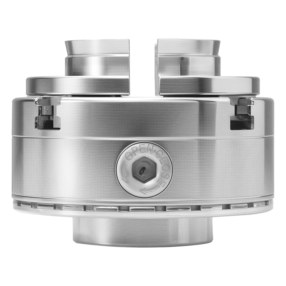 4 Inch Wood Lathe Chuck, 4-Jaw, Bevel-Gear Self-Centering Wood Turning Chuck Set with 1" x 8TPI Thread & Adapter, Round Jaws, Step Jaws, Nickel-Plated, High-Hardness Steel, for Woodworking Lathe