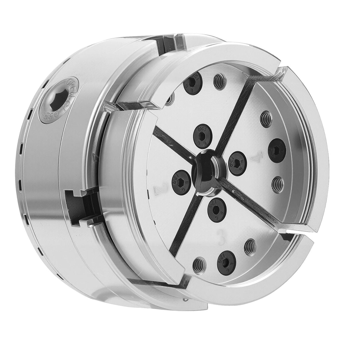 4 Inch Wood Lathe Chuck, 4-Jaw, Bevel-Gear Self-Centering Wood Turning Chuck Set with 1" x 8TPI Thread & Adapter, Round Jaws, Step Jaws, Nickel-Plated, High-Hardness Steel, for Woodworking Lathe